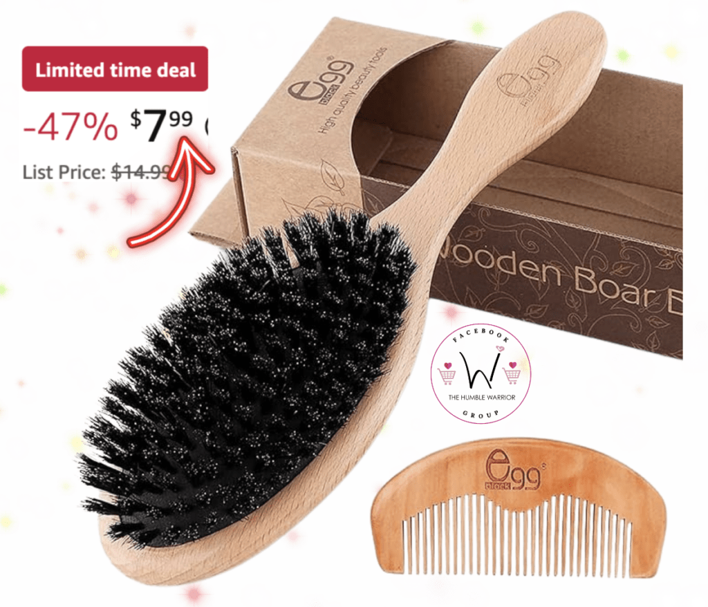 The BLACK EGG Boar Bristle Hair Brush!